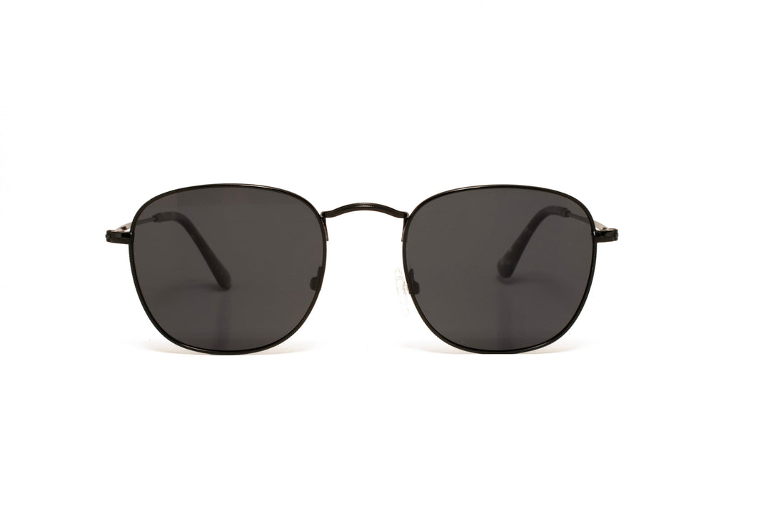WINTER black / grey polarized square sunglasses, front view