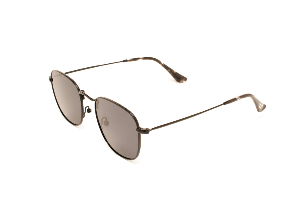 WINTER black / grey polarized square sunglasses, top view
