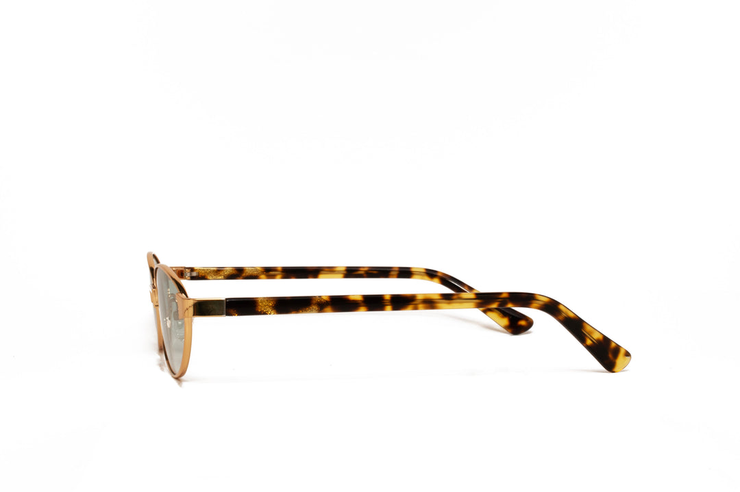 KAIA tortoise / blue polarized oval sunglasses, side view
