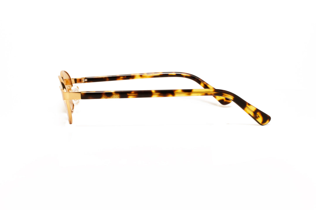 KAIA tortoise / yellow polarized oval sunglasses, side view
