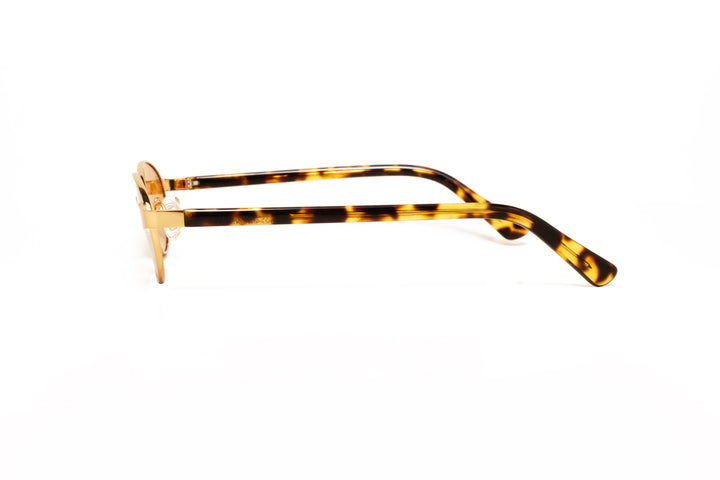 KAIA tortoise / yellow polarized oval sunglasses, side view