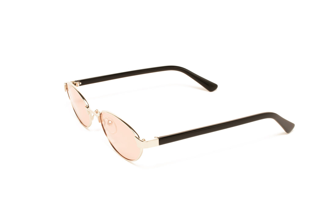 KAIA black / pink polarized oval sunglasses, top view