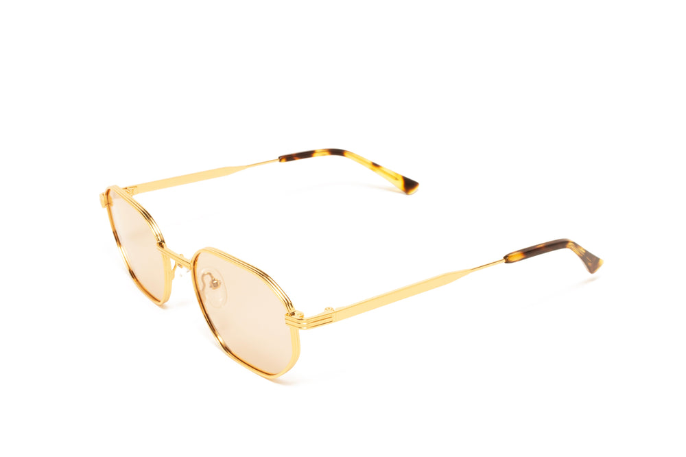 KIARA gold / pink polarized geometric sunglasses, top view