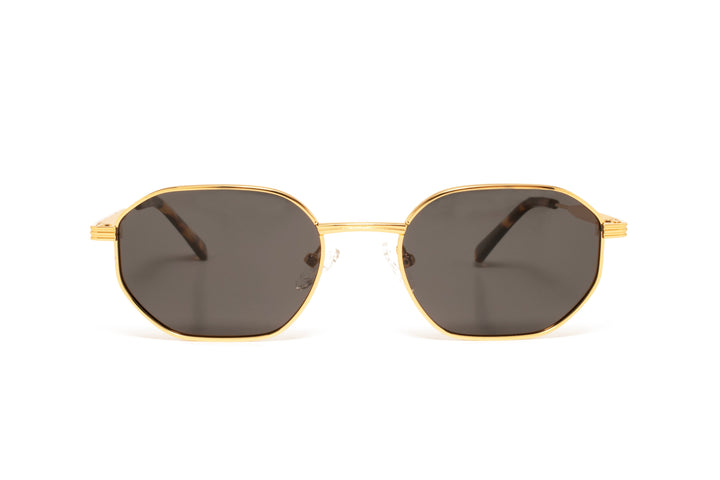 KIARA gold / black polarized geometric sunglasses, front view