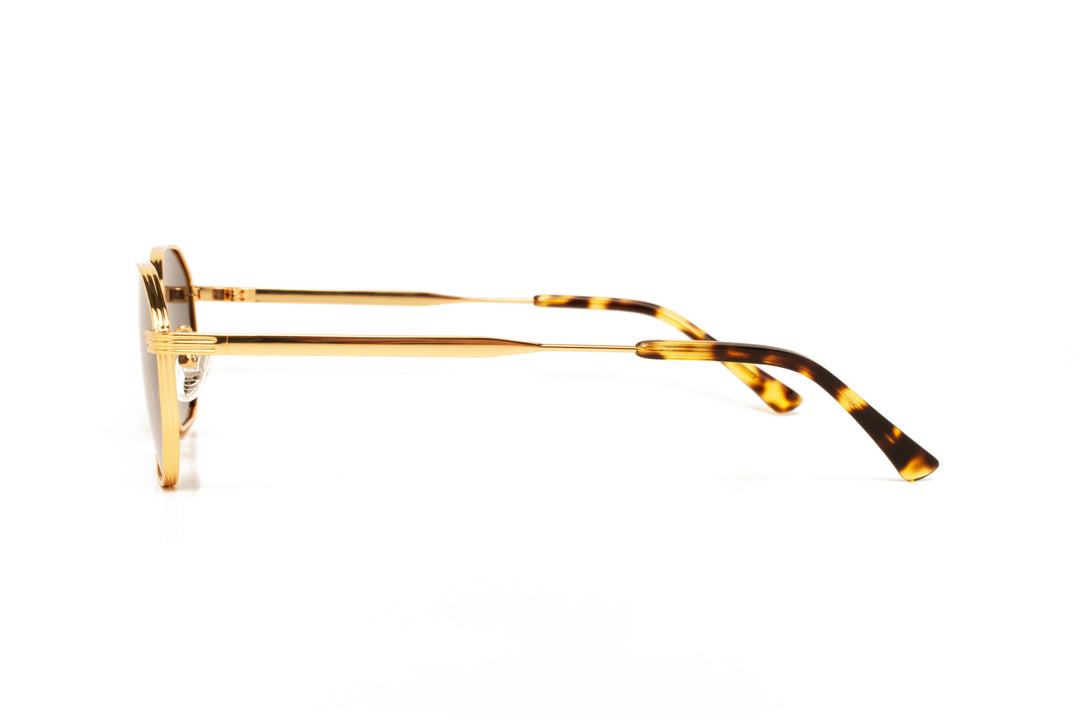 KIARA gold / black polarized geometric sunglasses, side view