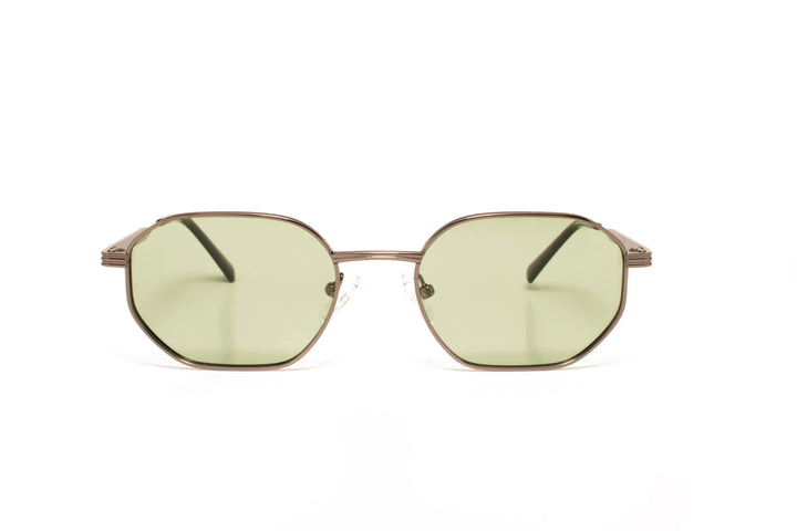 KIARA grey / green polarized geometric sunglasses, front view