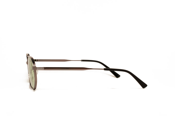 KIARA grey / green polarized geometric sunglasses, side view