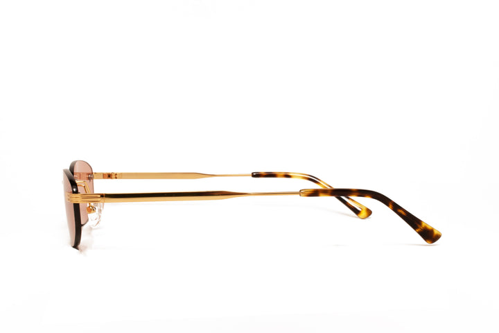 LEONA gold / pink  oval sunglasses, side view