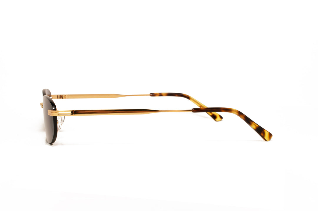 LEONA gold / black  oval sunglasses, side view