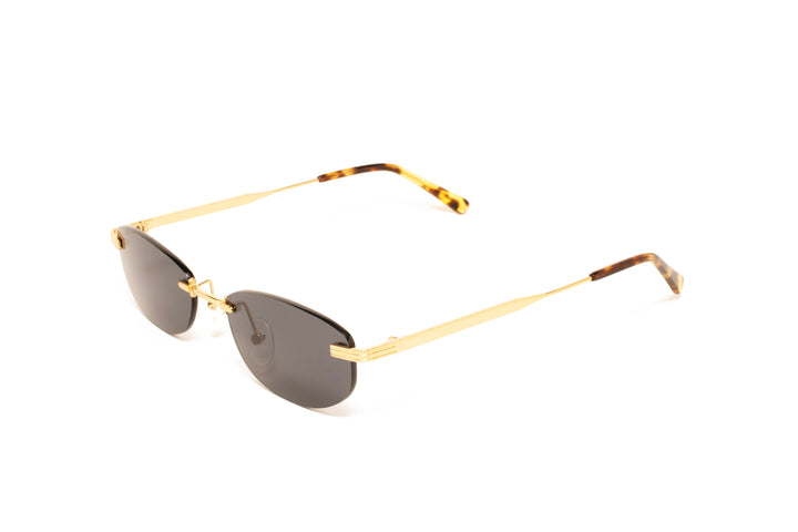 LEONA gold / black  oval sunglasses, top view