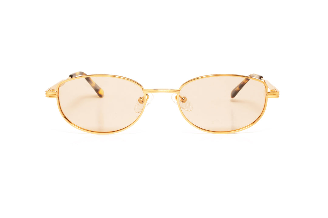 LIVIA gold / pink polarized aviator sunglasses, front view
