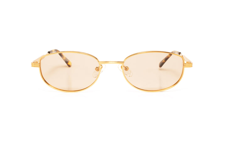 LIVIA gold / pink polarized aviator sunglasses, front view