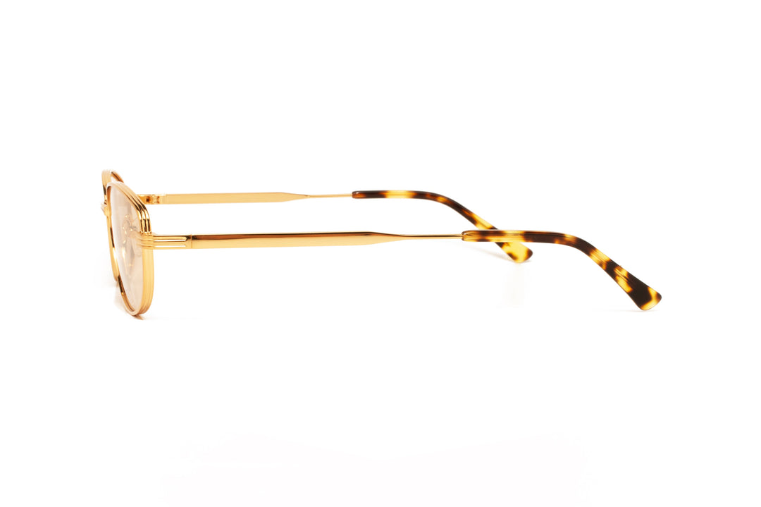 LIVIA gold / pink polarized aviator sunglasses, side view