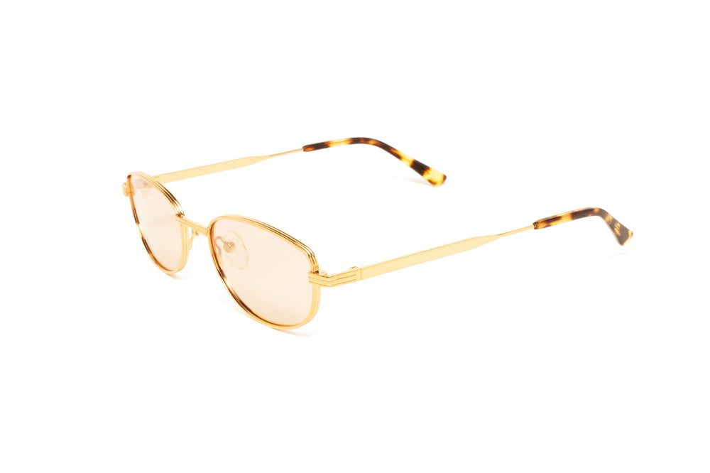 LIVIA gold / pink polarized aviator sunglasses, top view