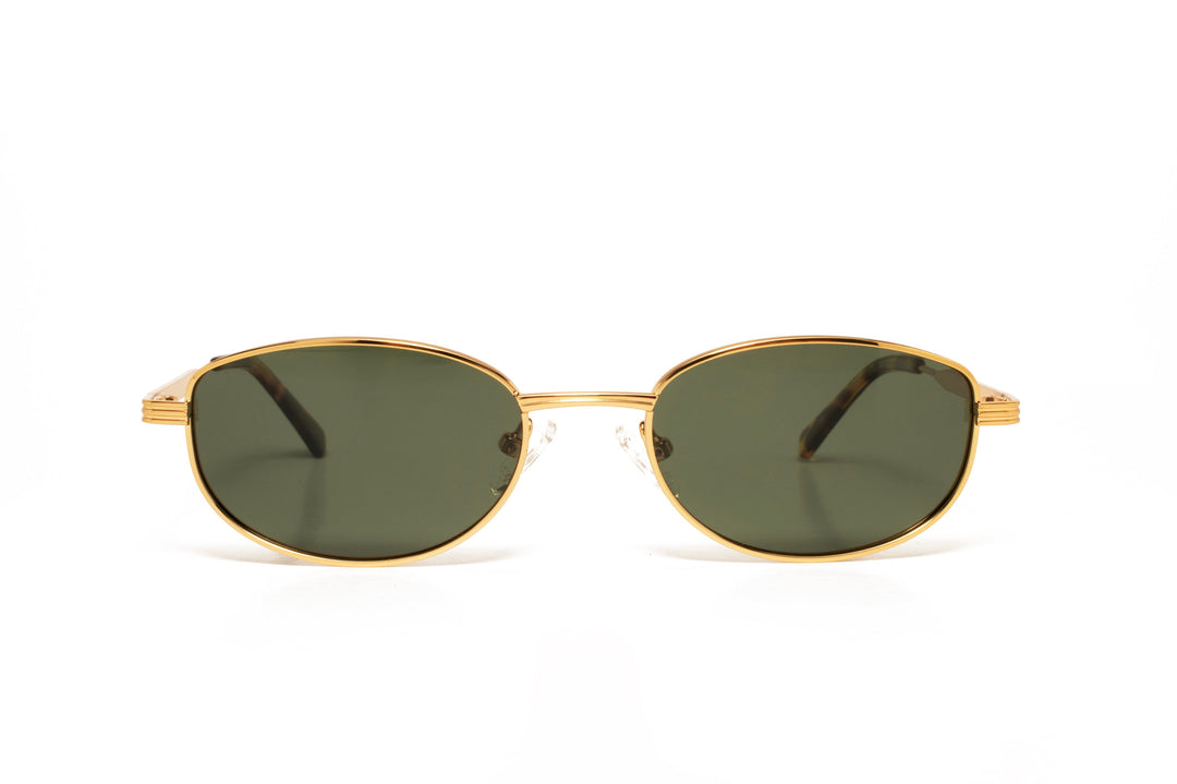 LIVIA gold / green polarized aviator sunglasses, front view