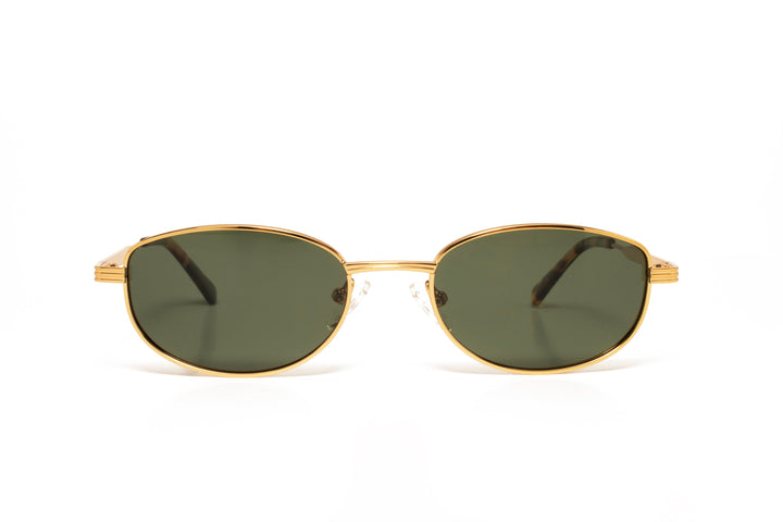 LIVIA gold / green polarized aviator sunglasses, front view