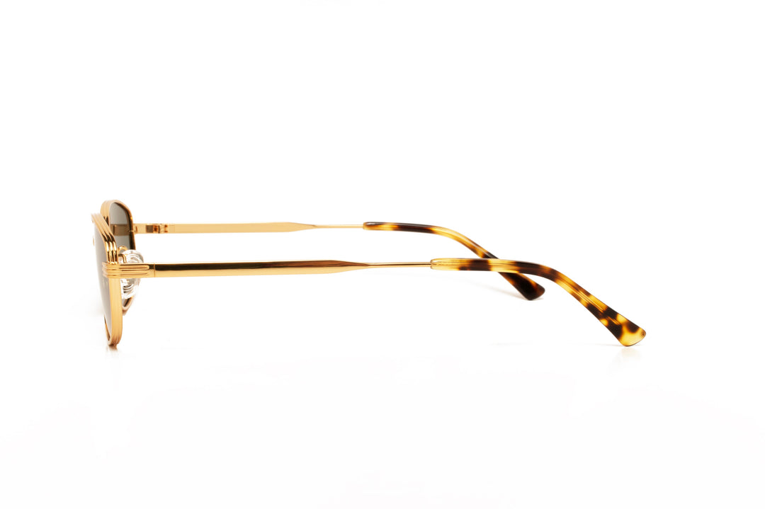 LIVIA gold / green polarized aviator sunglasses, side view