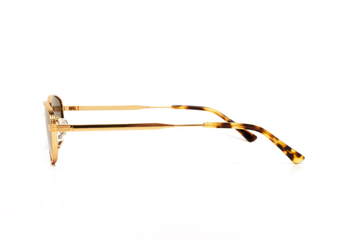 LIVIA gold / green polarized aviator sunglasses, side view