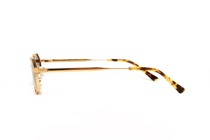 LUNA gold / grey polarized octagon sunglasses, side view