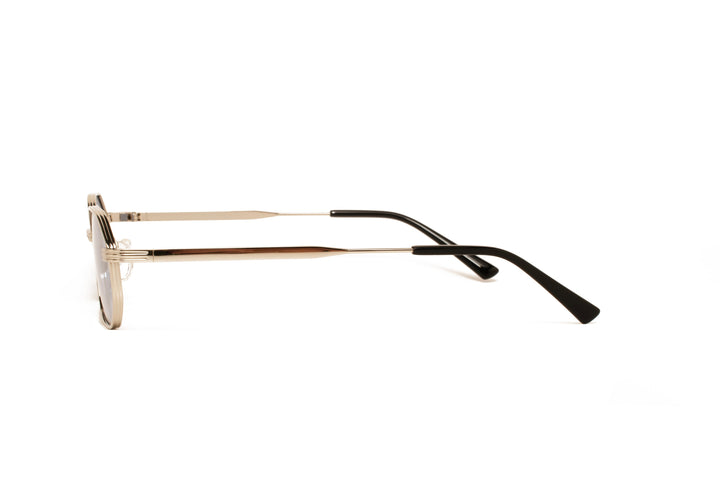 LUNA gold / blue polarized octagon sunglasses, side view