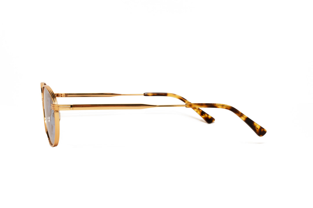 MILA gold / blue polarized oval sunglasses, side view
