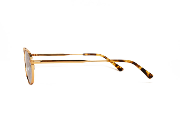 MILA gold / blue polarized oval sunglasses, side view