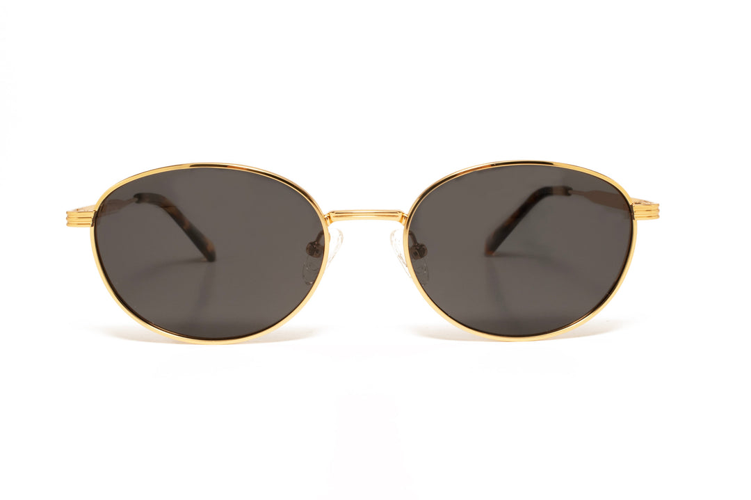 MILA gold / black polarized oval sunglasses, front view