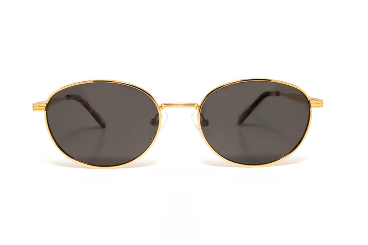MILA gold / black polarized oval sunglasses, front view