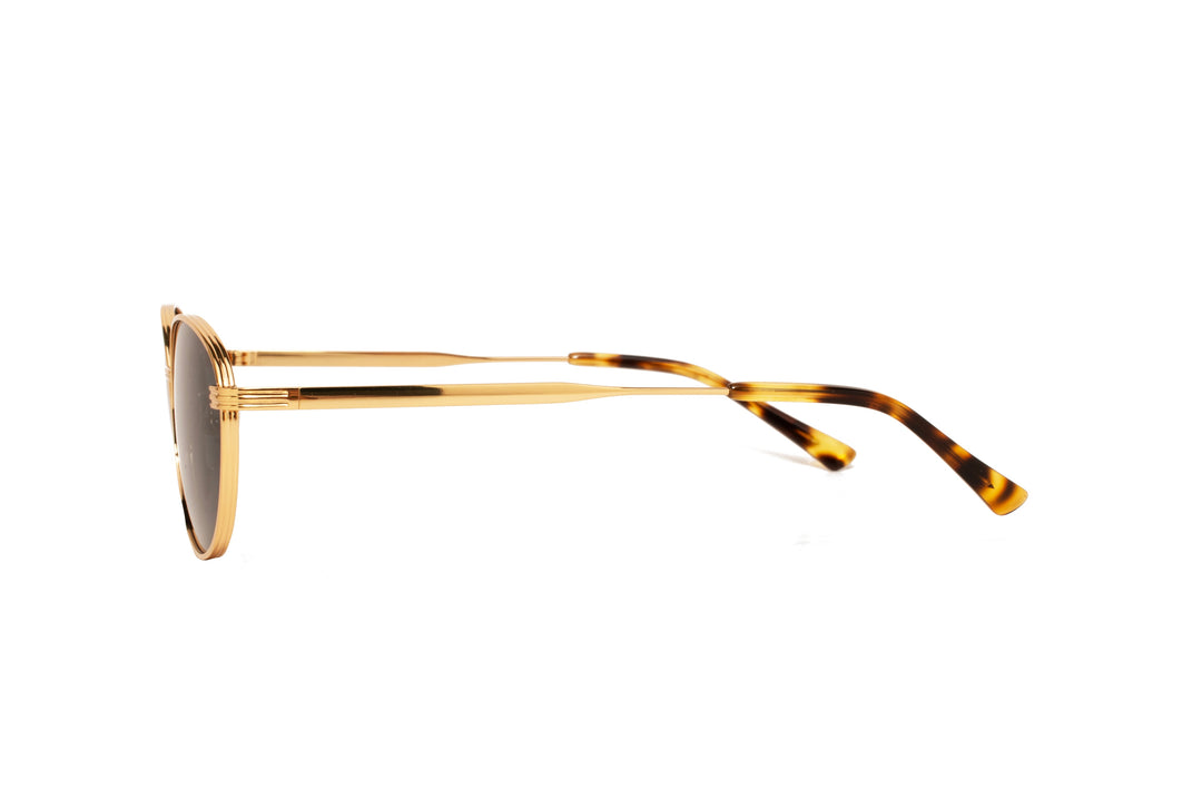 MILA gold / black polarized oval sunglasses, side view