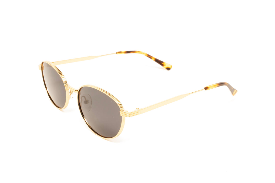 MILA gold / black polarized oval sunglasses, top view