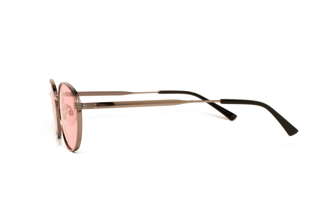 MILA grey / pink polarized oval sunglasses, side view