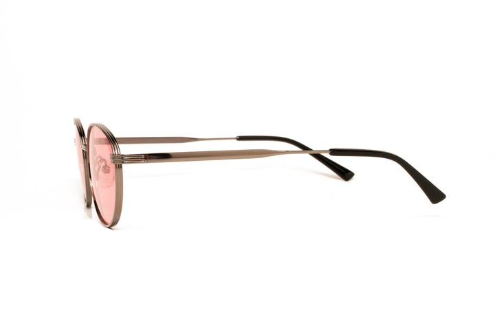 MILA grey / pink polarized oval sunglasses, side view