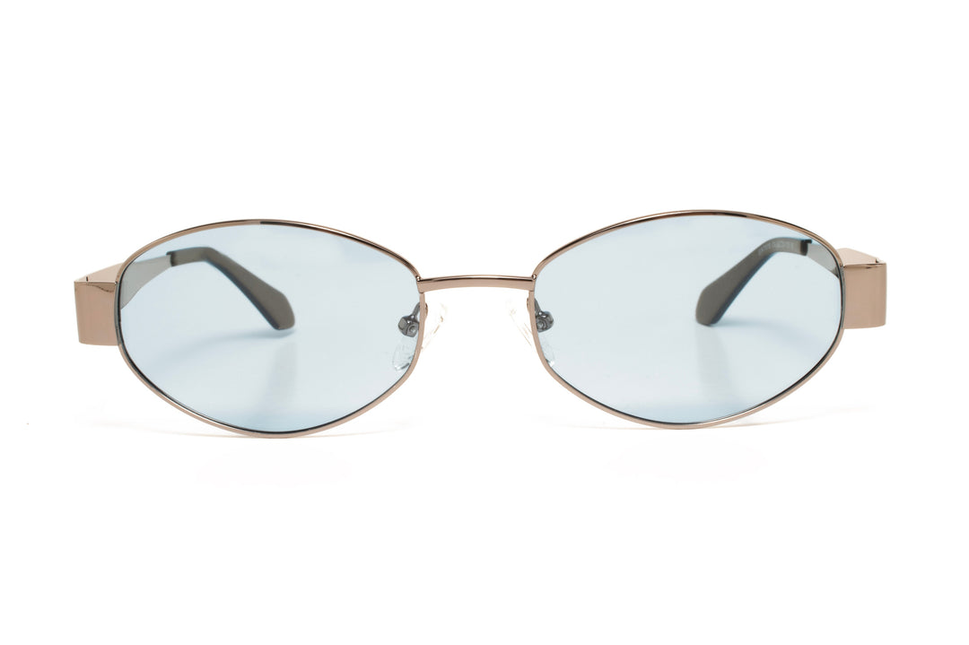 NAOMI grey / blue polarized oval sunglasses, front view