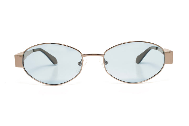 NAOMI grey / blue polarized oval sunglasses, front view