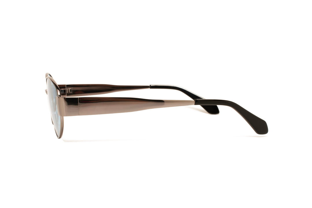 NAOMI grey / blue polarized oval sunglasses, side view