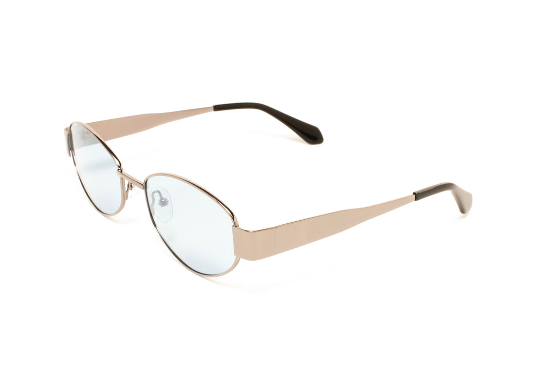 NAOMI grey / blue polarized oval sunglasses, top view