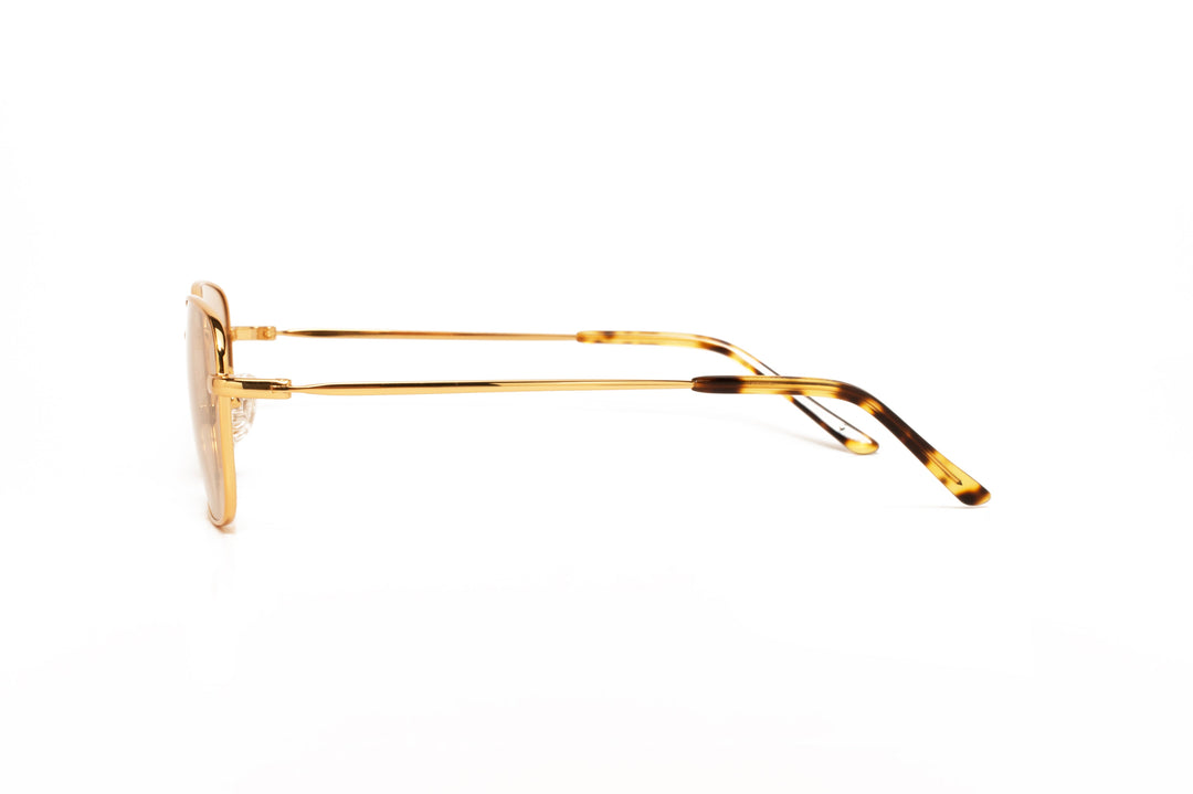 SUMMIT gold / pink polarized rectangle sunglasses, side view