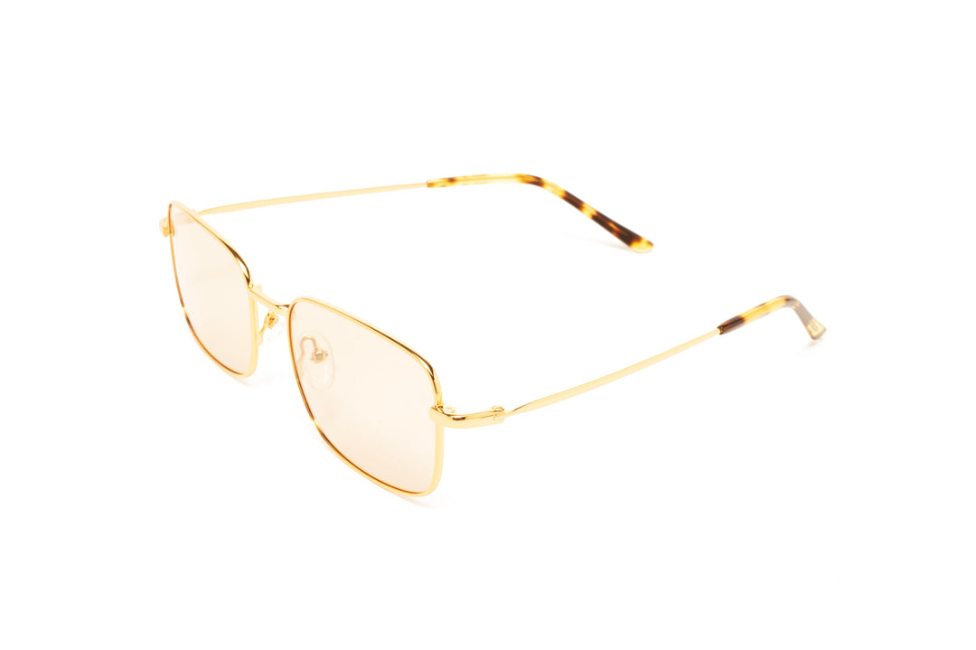 SUMMIT gold / pink polarized rectangle sunglasses, top view
