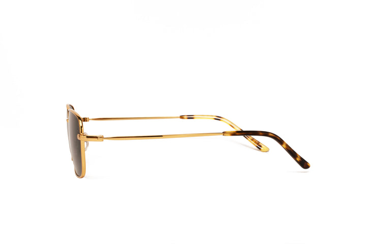 SUMMIT gold / grey polarized rectangle sunglasses, side view