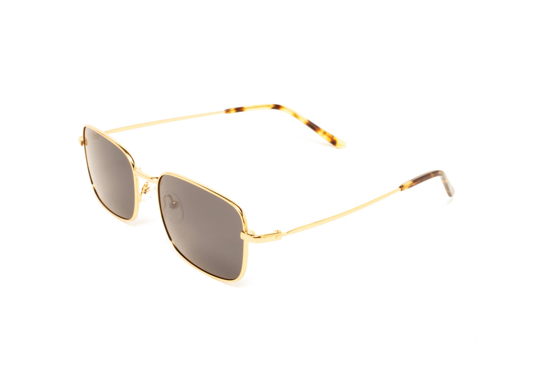 SUMMIT gold / grey polarized rectangle sunglasses, top view