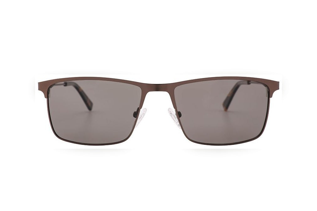 THEO m.brown polarized rectangle sunglasses, front view