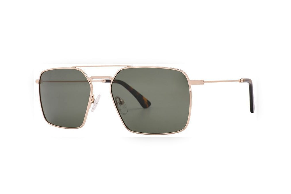 VALEN gold polarized rectangle sunglasses, top view