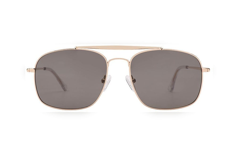 VIGGO gold polarized rectangle sunglasses, front view