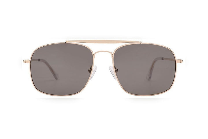 VIGGO gold polarized rectangle sunglasses, front view