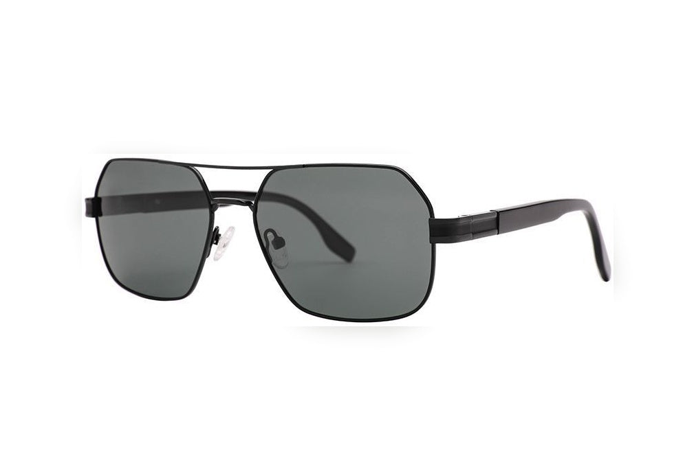 SOREN m.black/s.black / grey polarized geometric sunglasses, top view