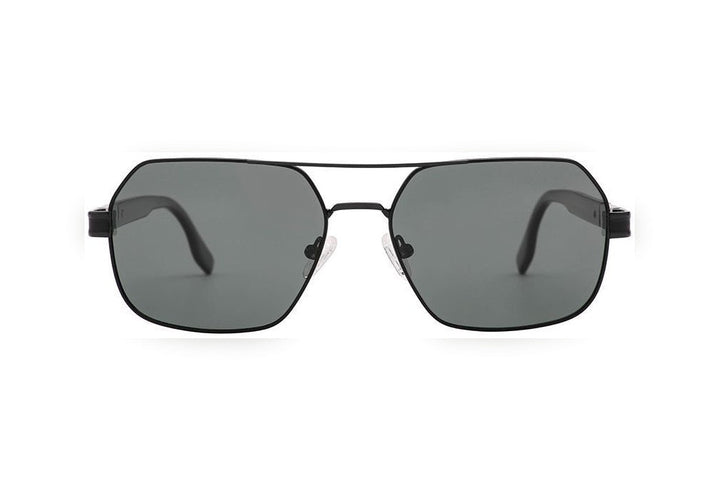 SOREN m.black/s.black / grey polarized geometric sunglasses, front view