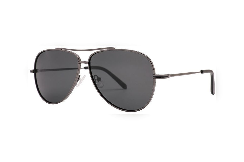 ZANE s.d.gun / black polarized aviator sunglasses, top view