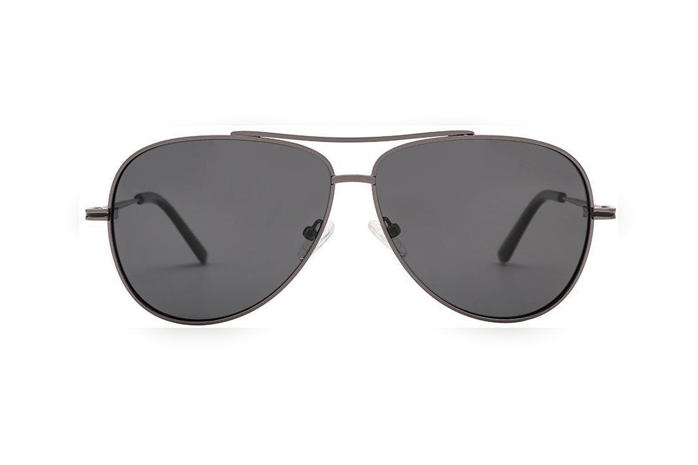 ZANE s.d.gun / black polarized aviator sunglasses, front view