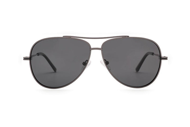 ZANE s.d.gun / black polarized aviator sunglasses, front view