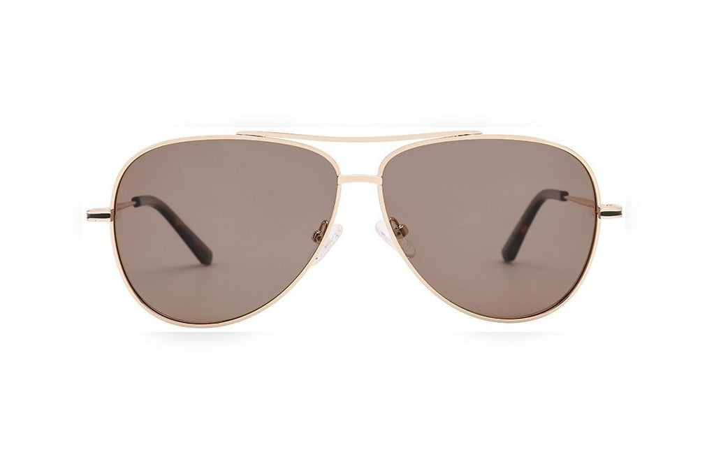 ZANE s.gold / m.black polarized aviator sunglasses, front view
